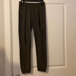 Wildfox sweat pants with rhinestone on the sides